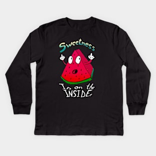 Sweetness is on the inside Kids Long Sleeve T-Shirt